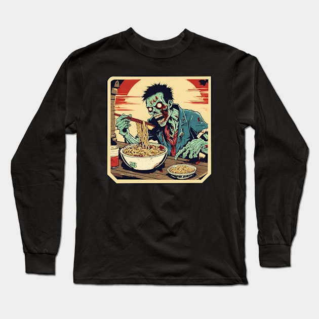 Zombie eat ramen Long Sleeve T-Shirt by Ilustradamus